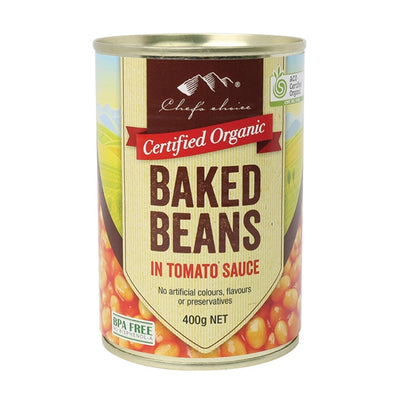 Chefs Choice Organic Beans - Baked Beans in Tomato Sauce Canned 400g