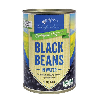 Chefs Choice Organic Beans - Black Beans in Water Canned 400g
