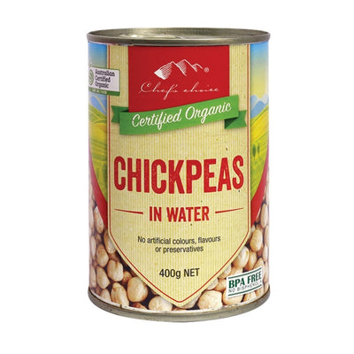 Chefs Choice Organic Beans - Chickpeas in Water Canned 400g